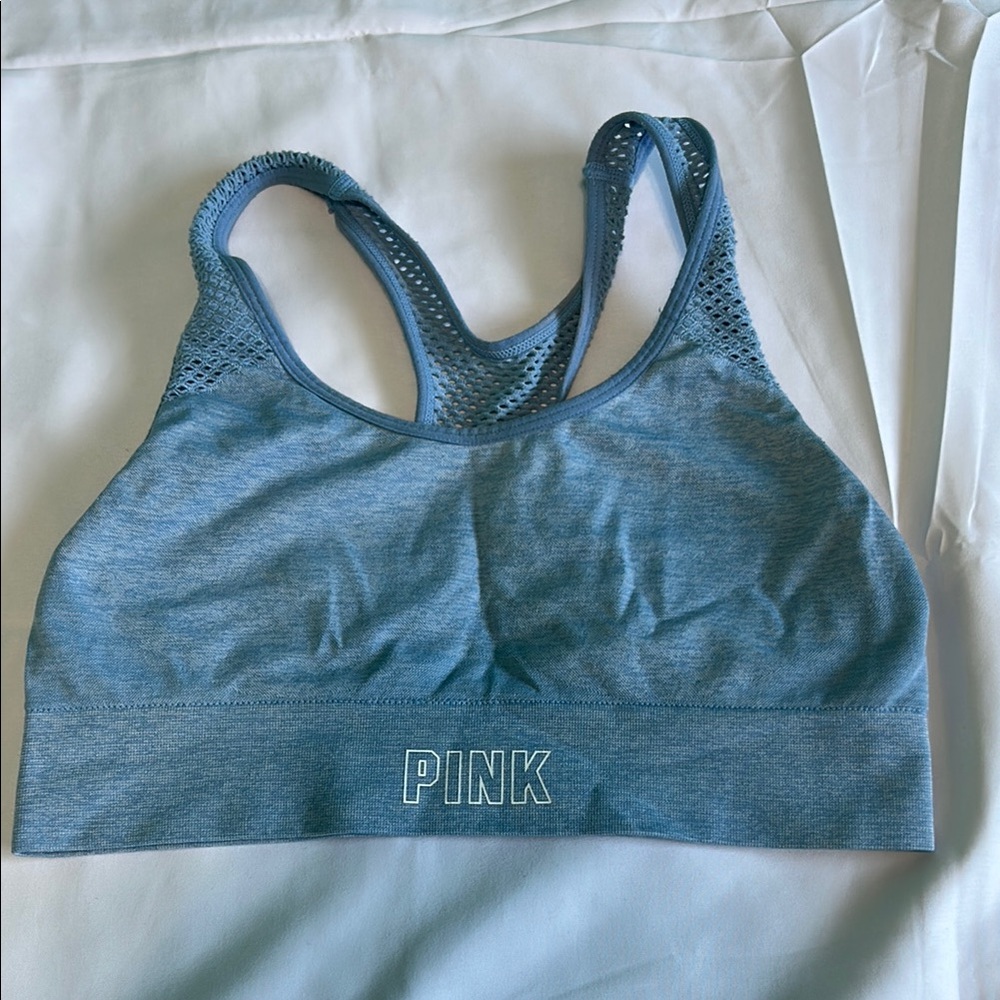 PINK Victoria's Secret Heather Blue Sports Bra